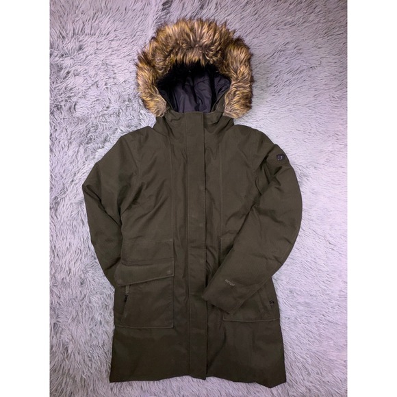 The North Face Winter Coat Women's Small Arctic ii Parka 550 Down Green Fur Hood - Picture 7 of 16